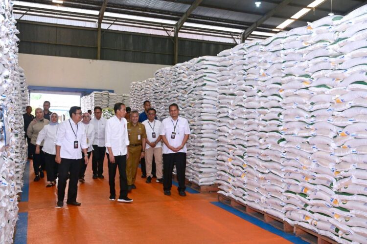 Jokowi Cek Stok Beras di Gudang Bulog Temanggung