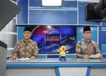 Pj Bupati Muba Apriyadi dan Pj Bupati OKU Teddy Meilwansyah Mendadak Jadi Penyiar Berita