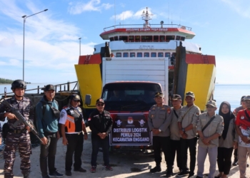 Polri dan TNI Kawal Pendistribusian Logistik Pemilu 2024 di Pulau Terluar