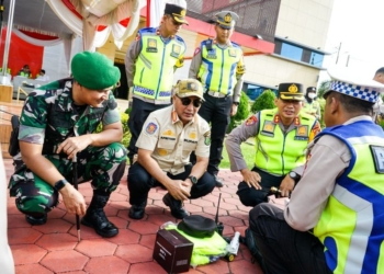 Pj Bupati Muba Hadiri Apel Pengamanan TPS Pemilu 2024