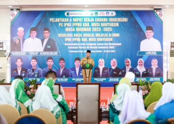 Sekda Apriyadi Mahmud Lantik PC IPNU dan IPPNU Muba Periode 2023-2025