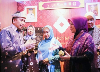 Kunjungi Stan Gambo Muba, Pj Gubernur Sumsel Beri Motivasi Pengrajin