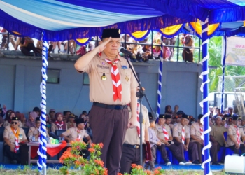 Pj Bupati Muba Pimpin Langsung Upacara Peringatan Hari Baden Powell ke-167 di Lalan