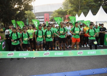 Sekda Edward Candra Lepas Ribuan Peserta Road to MILO ACTIV Indonesia Race 2024 di Jakabaring 
