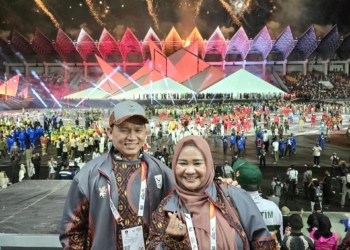 Pj Gubernur Elen Setiadi Bersama Pj Ketua TP PKK Sumsel Hadiri Pembukaan PON XXI Aceh-Sumut