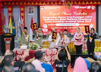 Nomor Paslon Pilwako Palembang 2024: Fitri Nandri Nomor 1, RDPS 2, Yudha Bahar 3