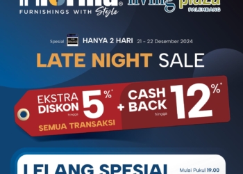 Late Night Sale Informa Living Plaza Palembang, Ada Lelang Plus Cashback