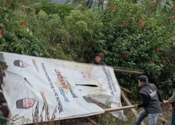 Memasuki Masa Tenang, Bawaslu Empat Lawang dan Tim Gabungan Tertibkan Seluruh APK Yang Masih Tersisa