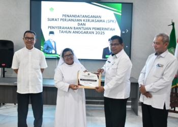 Kemenag Sumsel Salurkan 75 Bantuan Kepada Lembaga Katolik