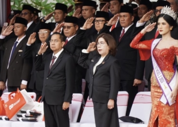 Kakanwil BPN Sumsel Ikuti Upacara HUT ke-80 RI di Griya Agung Palembang