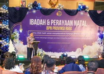 Hadiri Perayaan Natal BPN Riau, Ossy Dermawan: Jaga Semangat Layani Masyarakat