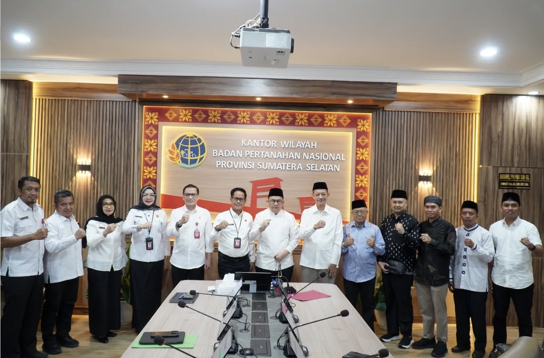 Percepat Sertifikasi Tanah Wakaf, Kakanwil BPN Sumsel Terima Audiensi Pengurus PWNU Sumsel