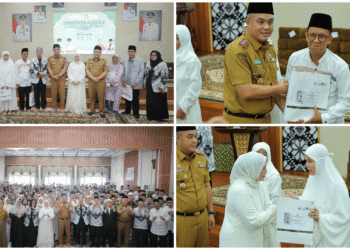 Sekda Palembang Pimpin Pelepasan Jemaah Haji PGRI, Doakan Jadi Haji Mabrur