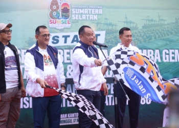 Cik Ujang Lepas Jalan Santai HUT ke-80 Sumsel, Ribuan ASN dan Warga Meriahkan Kebersamaan