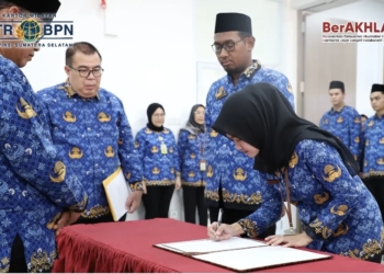 Pengambilan Sumpah Janji PNS dan Pelantikan Pejabat Fungsional di BPN Sumsel