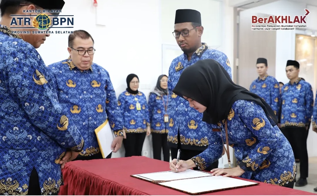 Pengambilan Sumpah Janji PNS dan Pelantikan Pejabat Fungsional di BPN Sumsel