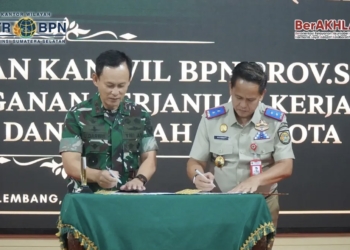 Penandatanganan Perjanjian Kerjasama BPN Sumsel dan Kodam II/Sriwijaya
