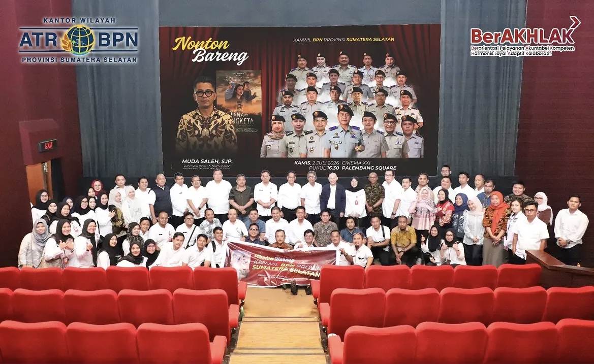 BPN Sumsel Ajak Pegawai 17 Kantah Kabupaten Kota Nobar Film Tanah Sengketa