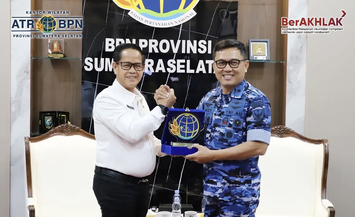 BPN Sumsel Terima Audiensi Danlanud Sri Mulyono Herlambang