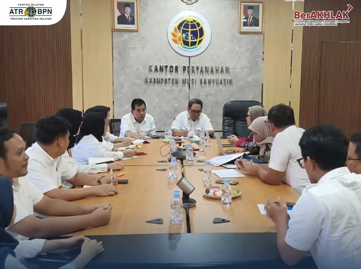 BPN Sumsel Dampingi Tim Itjen Kementerian ATR/BPN Tinjau Pembangunan Zona Integritas di Kantah Musi Banyuasin