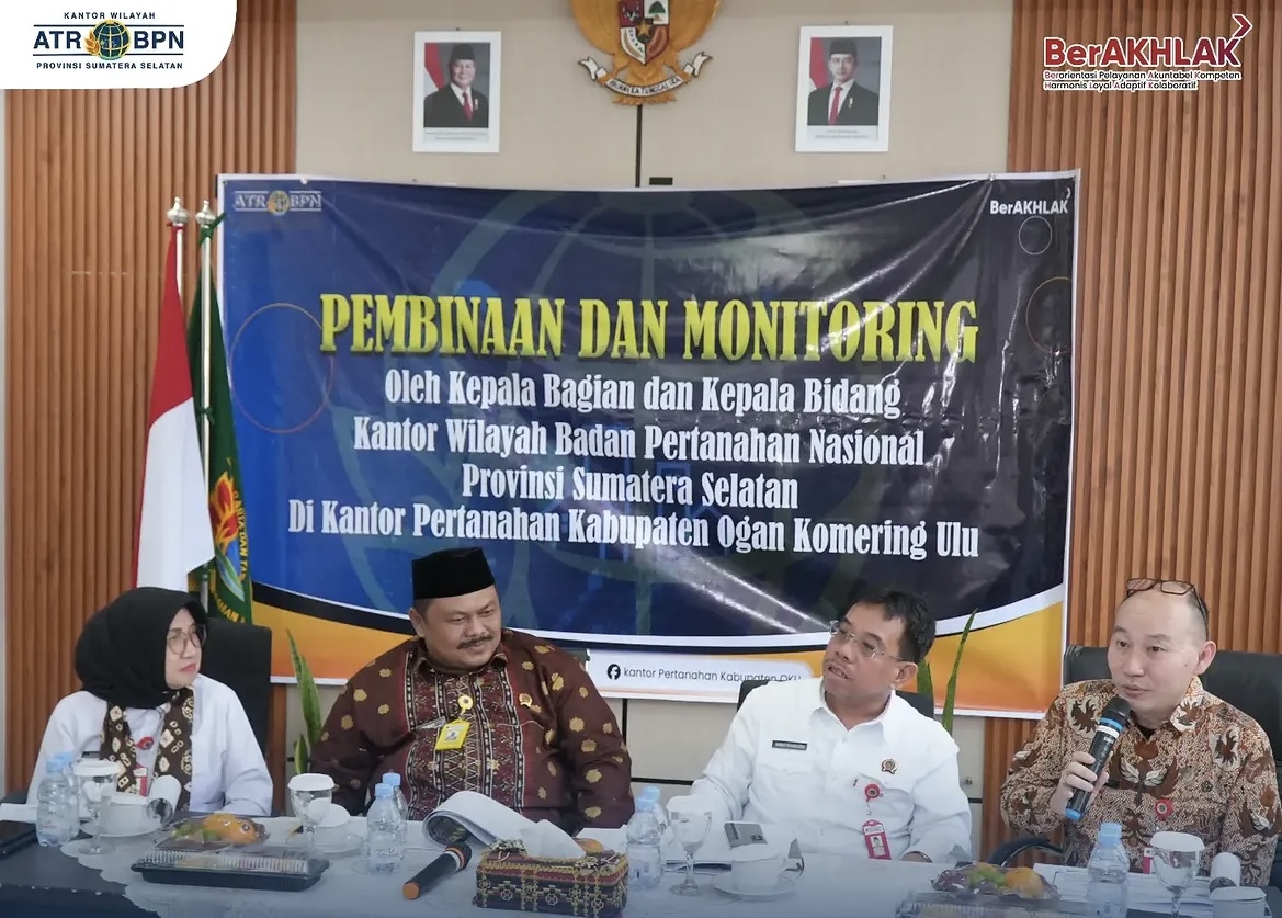 Kunker ke Kantah OKU, Kanwil BPN Sumsel Evaluasi Capaian PTSL 2026