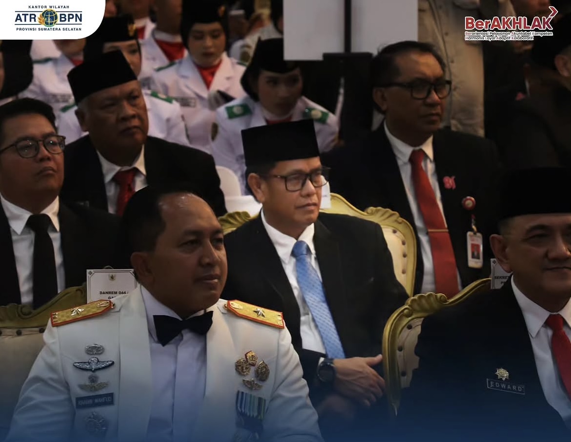 Kakanwil BPN Sumsel Hadiri Ramah Tamah dan Resepsi Kenegaraan HUT ke-81 RI