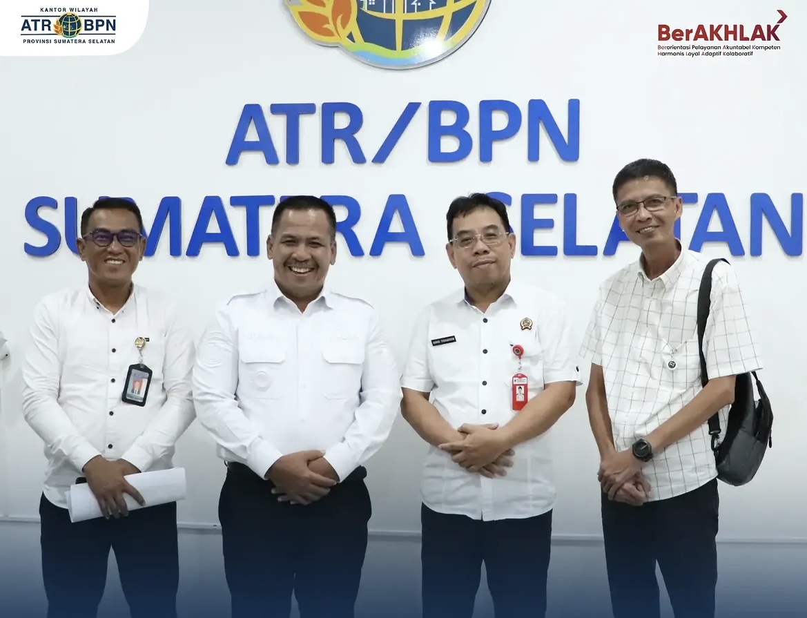 Pererat Hubungan Kelembagaan, Wabup OKI Silaturahmi ke Kanwil BPN Sumsel